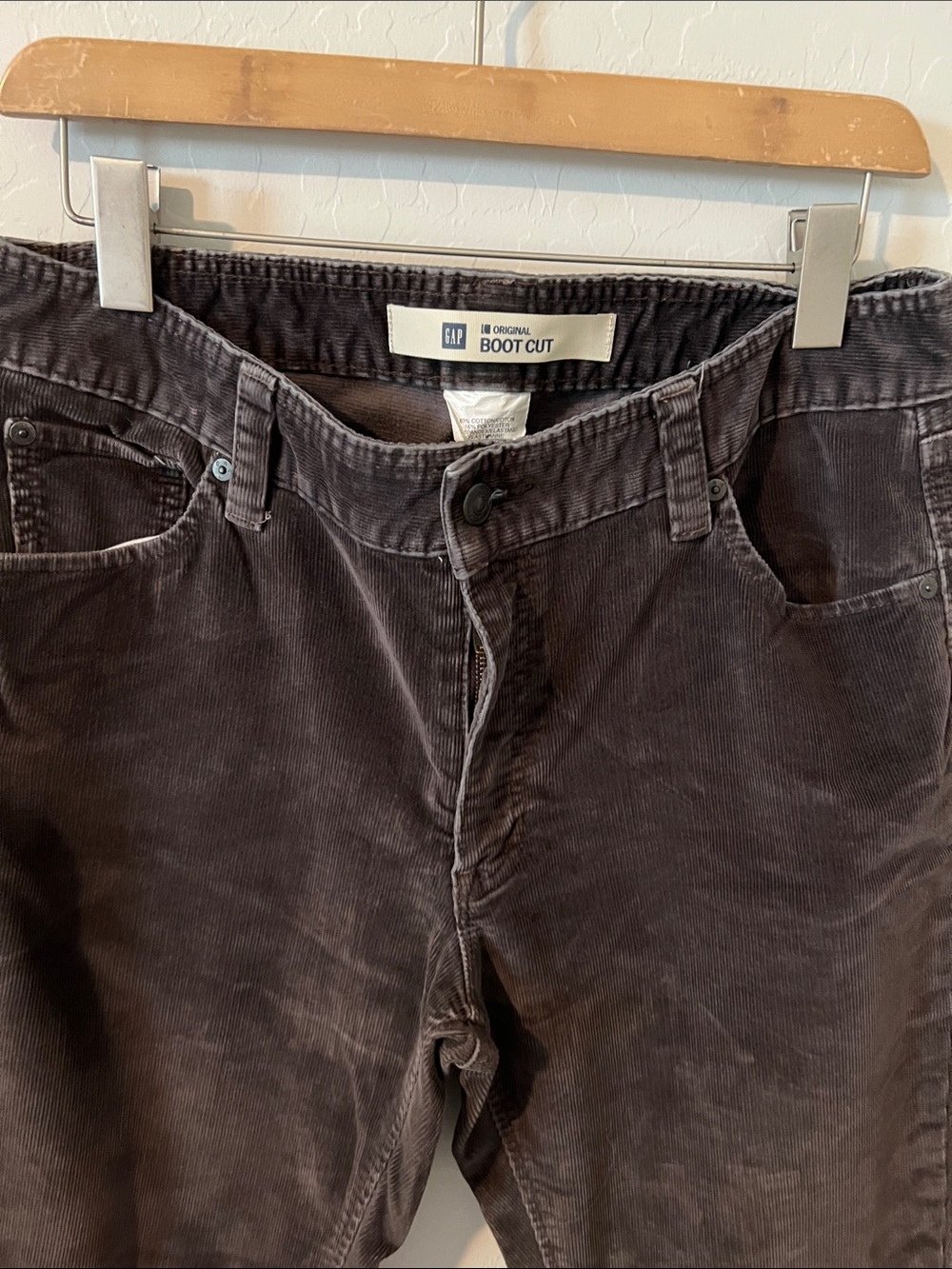 GAP Women’s Boot-Cut Corduroy Pants in Dark Brown